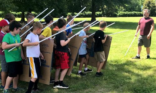 Children outdoor team activity